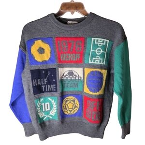 PIA Sports Vintage 1976 Soccer Graphic Knit Sweater Size M